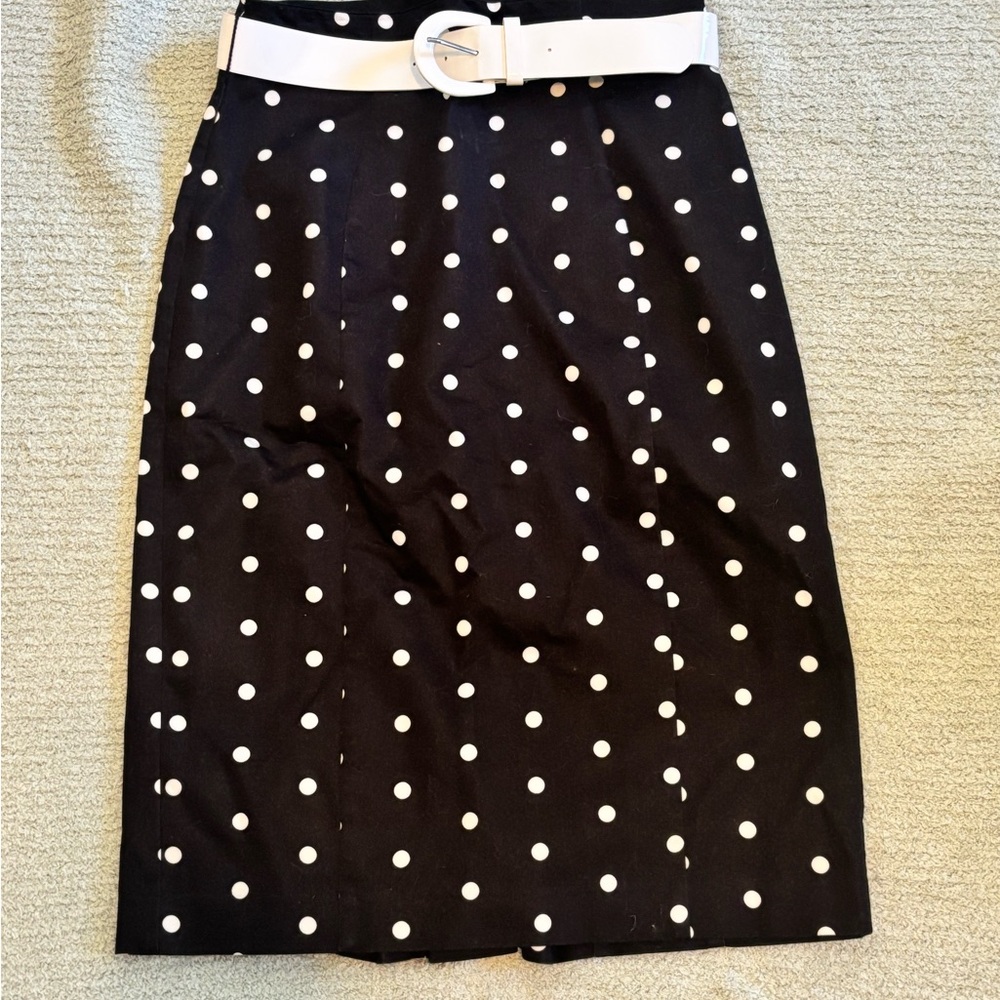 Worthington Black and White Pencil Skirt Knee-Length